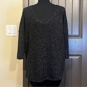EXPRESS Black Shimmer High- Low Tunic, Size Medium